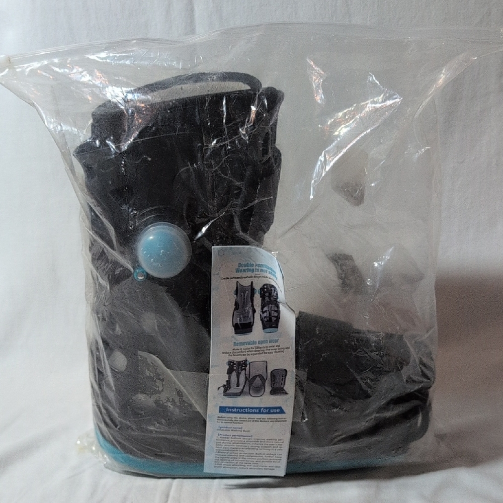 Black Pneumatic Low Walking Boot